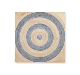 GINER Y COLOMER Cabecero MDF Dorado y Marrón 120 cm, Panel Decorativo Artesanal, 120x120x3 cm